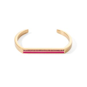 Bangle Cuff Square Stripes gold-pink