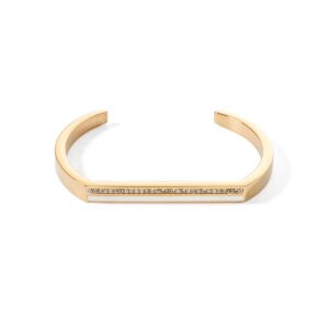 Bangle Cuff Square Stripes gold-white
