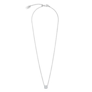 Birthstone April Necklace White Quartz Silver