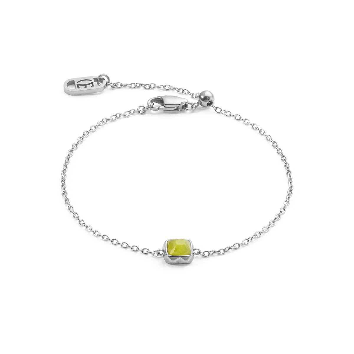 Birthstone August Bracelet Green Jade Silver