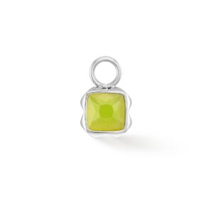 Birthstone August Charm Green Jade Silver