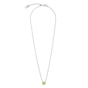 Birthstone August Necklace Green Jade Silver