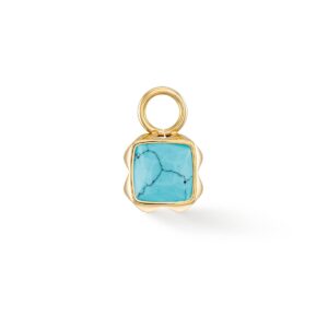 Birthstone December Charm Turquoise Gold
