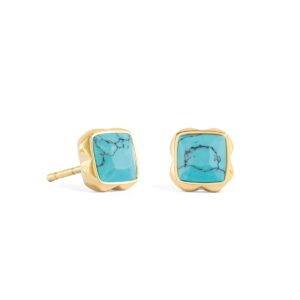 Birthstone December Earrings Turquoise Gold