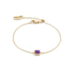 Birthstone February Bracelet Sugilite Gold