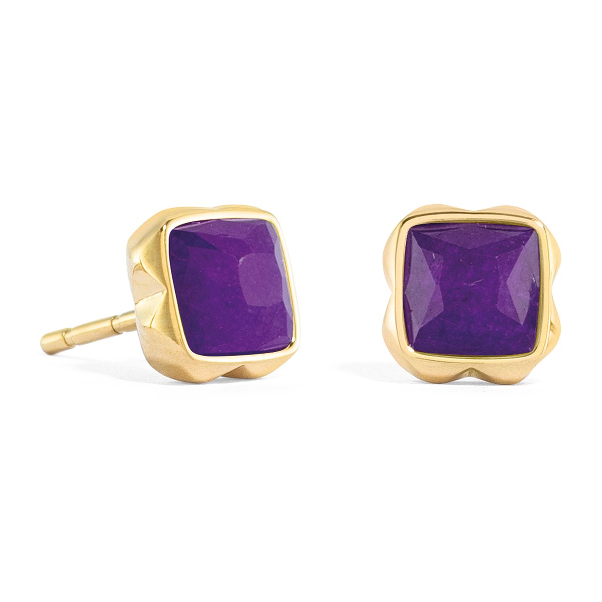 Birthstone February Earrings Sugilite Gold — изображение 2