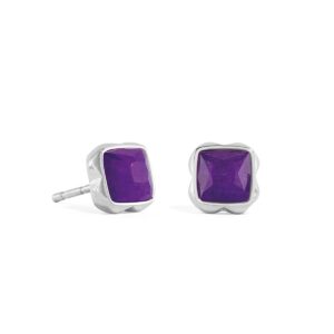 Birthstone February Earrings Sugilite Silver