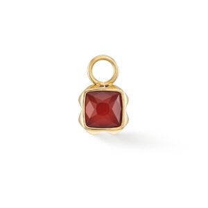 Birthstone January Charm Red Agate Gold