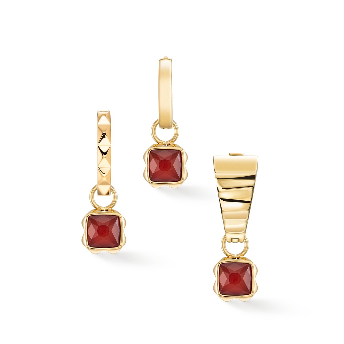 Birthstone January Charm Red Agate Gold — изображение 3
