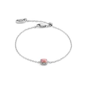 Birthstone July Bracelet Rhodochrosite Silver