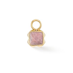 Birthstone July Charm Rhodochrosite Gold