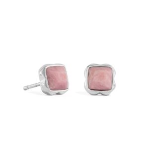 Birthstone July Earrings Rhodochrosite Silver
