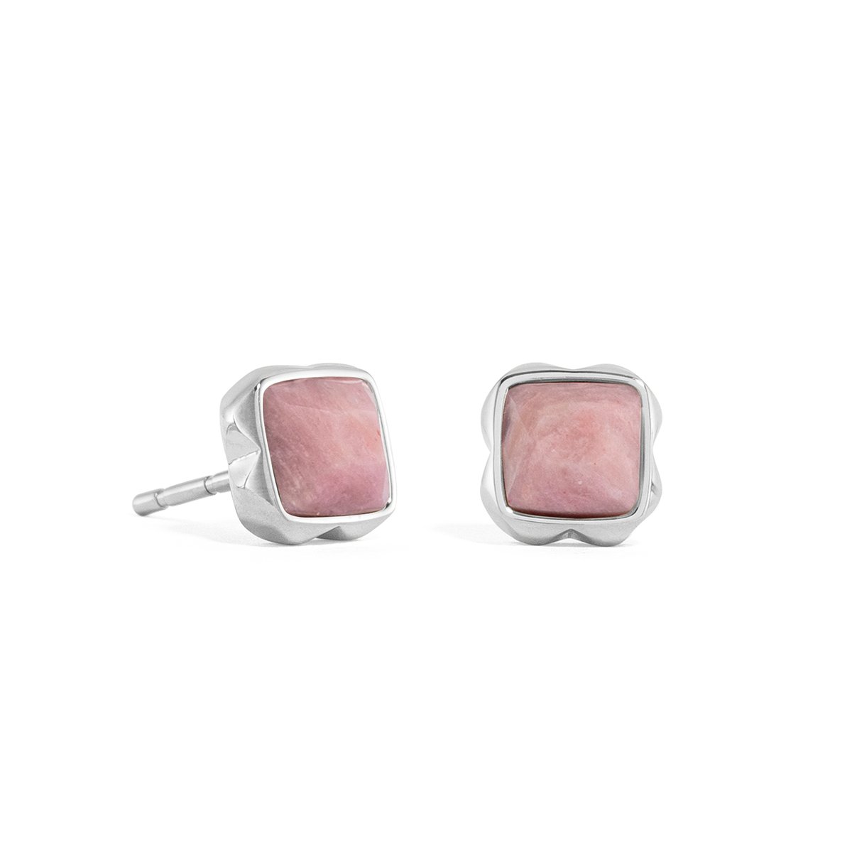 Birthstone July Earrings Rhodochrosite Silver