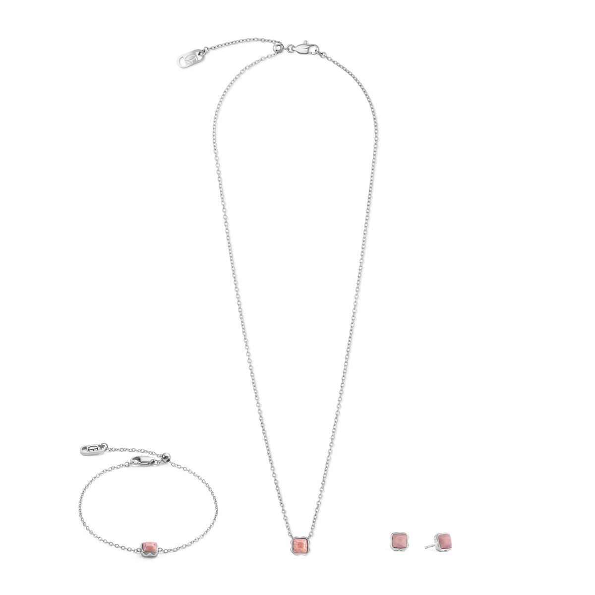 Birthstone July Earrings Rhodochrosite Silver — изображение 3