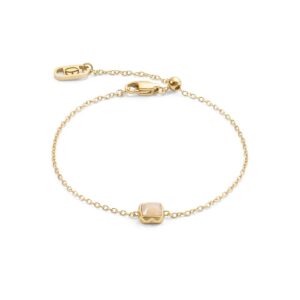Birthstone June Bracelet Cream Jade Gold