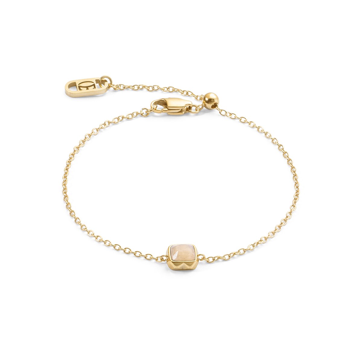 Birthstone June Bracelet Cream Jade Gold