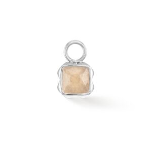 Birthstone June Charm Cream Jade Silver