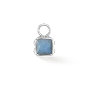 Birthstone March Charm Blue Aventurine Silver