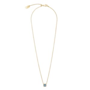 Birthstone March Necklace Blue Aventurine Gold