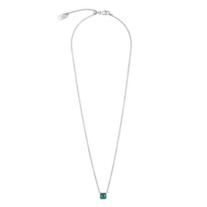 Birthstone May Necklace Green Agate Silver