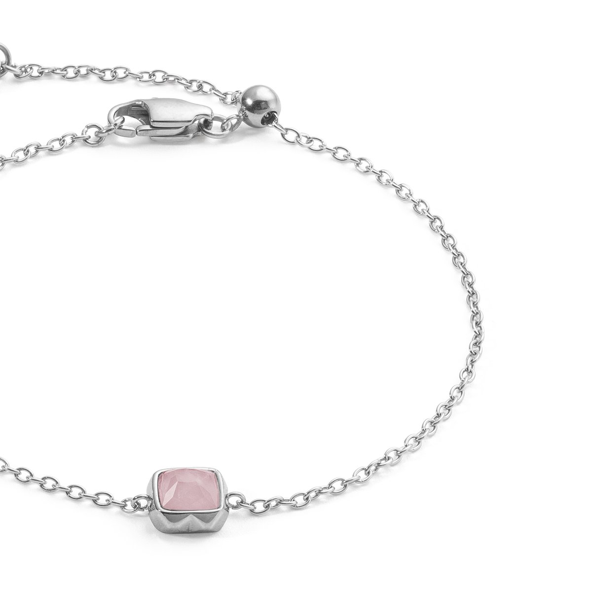 Birthstone October Bracelet Rose Quartz Silver — изображение 2