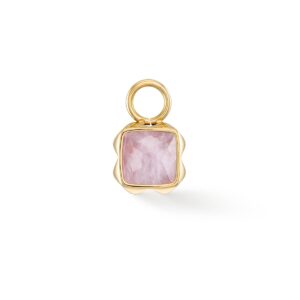 Birthstone October Charm Rose Quartz Gold