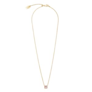 Birthstone October Necklace Rose Quartz Gold
