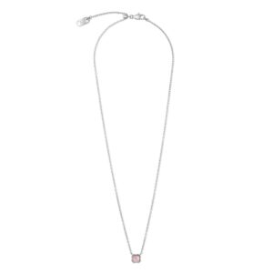 Birthstone October Necklace Rose Quartz Silver