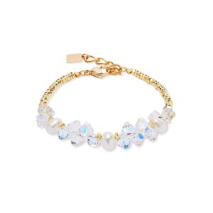 Bracelet Dancing Crystals & Pearls gold