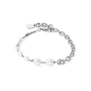 Bracelet Freshwater Pearls & chain Multiwear silver