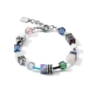 Bracelet GeoCUBE® Crystals & Gemstones blue-green