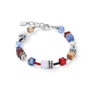 Bracelet GeoCUBE® Crystals & Gemstones blue-red