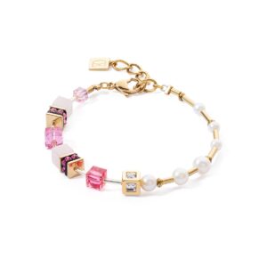 Bracelet GeoCUBE® Fusion Precious Pearl Mix gold-pink