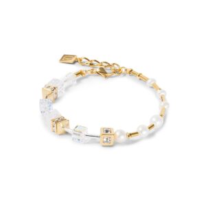 Bracelet GeoCUBE® Fusion Precious Pearl Mix gold-white