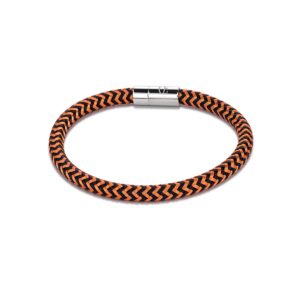 Bracelet metal braided orange-black