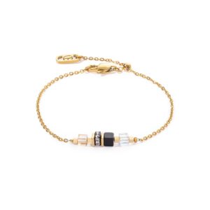 Bracelet Mini Cubes & Chain gold-black