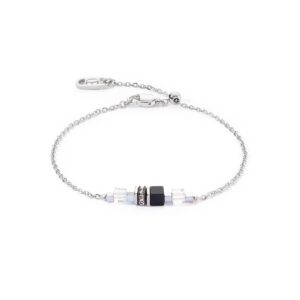 Bracelet Mini Cubes & Chain silver-black