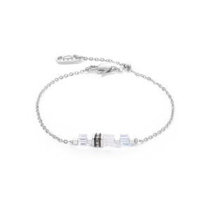 Bracelet Mini Cubes & Chain silver-white