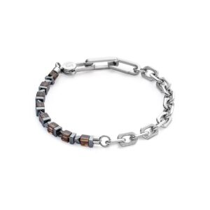 Bracelet Precious Fusion link chain brown-silver
