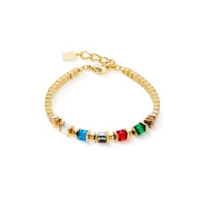 Bracelet Sparkling Cubes Fusion Chain gold-multicolour
