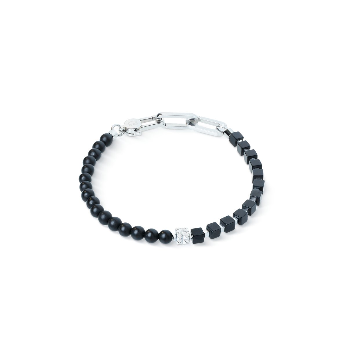 Bracelet Spikes Fusion Onyx black-silver