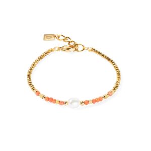 Bracelet Sunset Pearl gold-coral