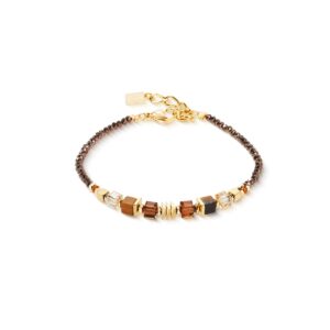 Bracelet Wave Cube Flow gold-brown