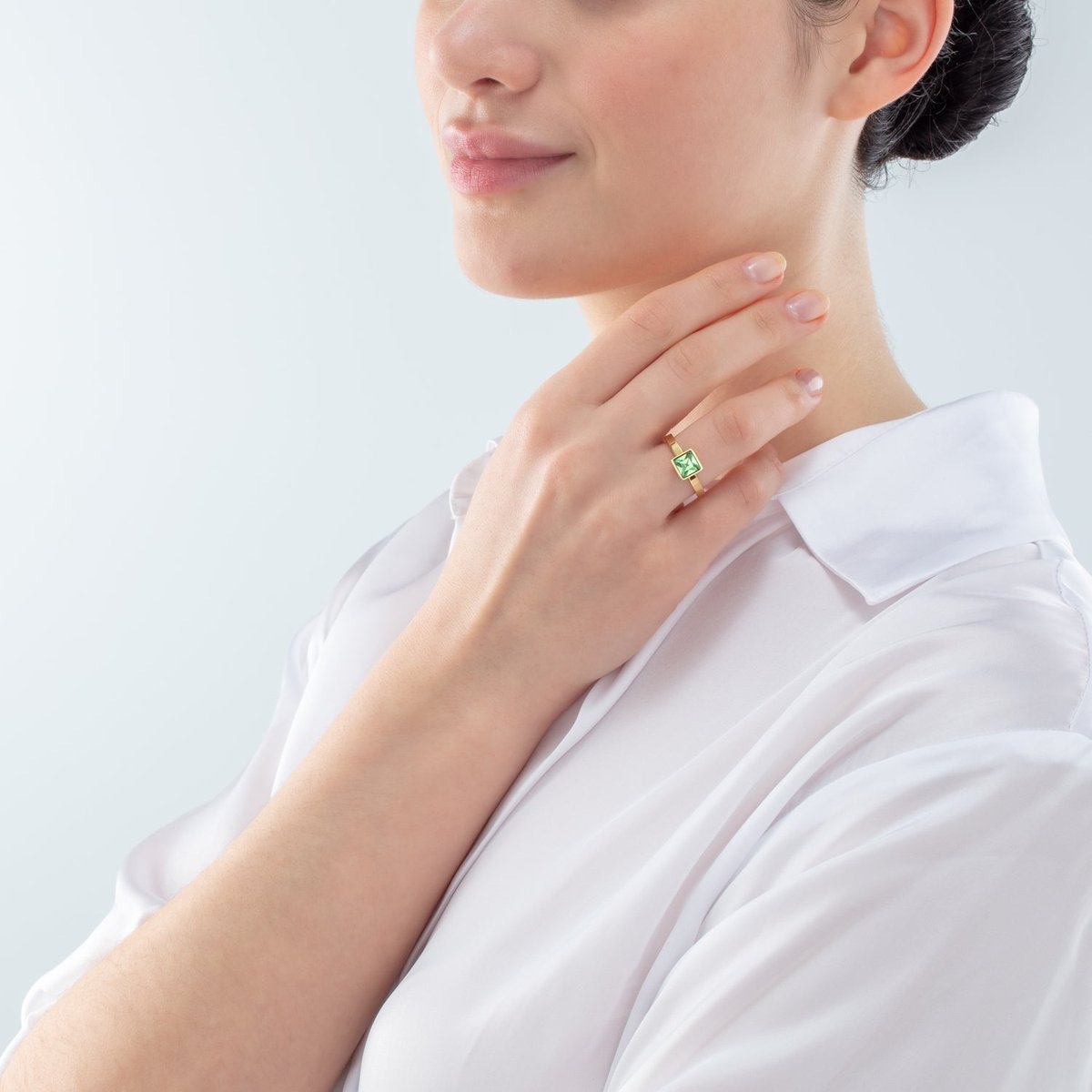 Grosse bague Brilliant Square or vert — изображение 3