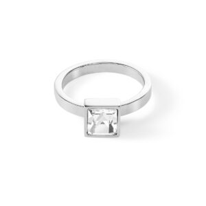 Brilliant Square big ring silver crystal