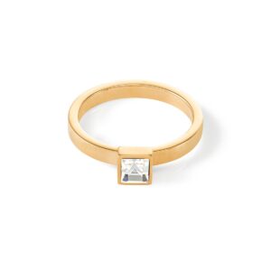 Brilliant Square small ring gold crystal