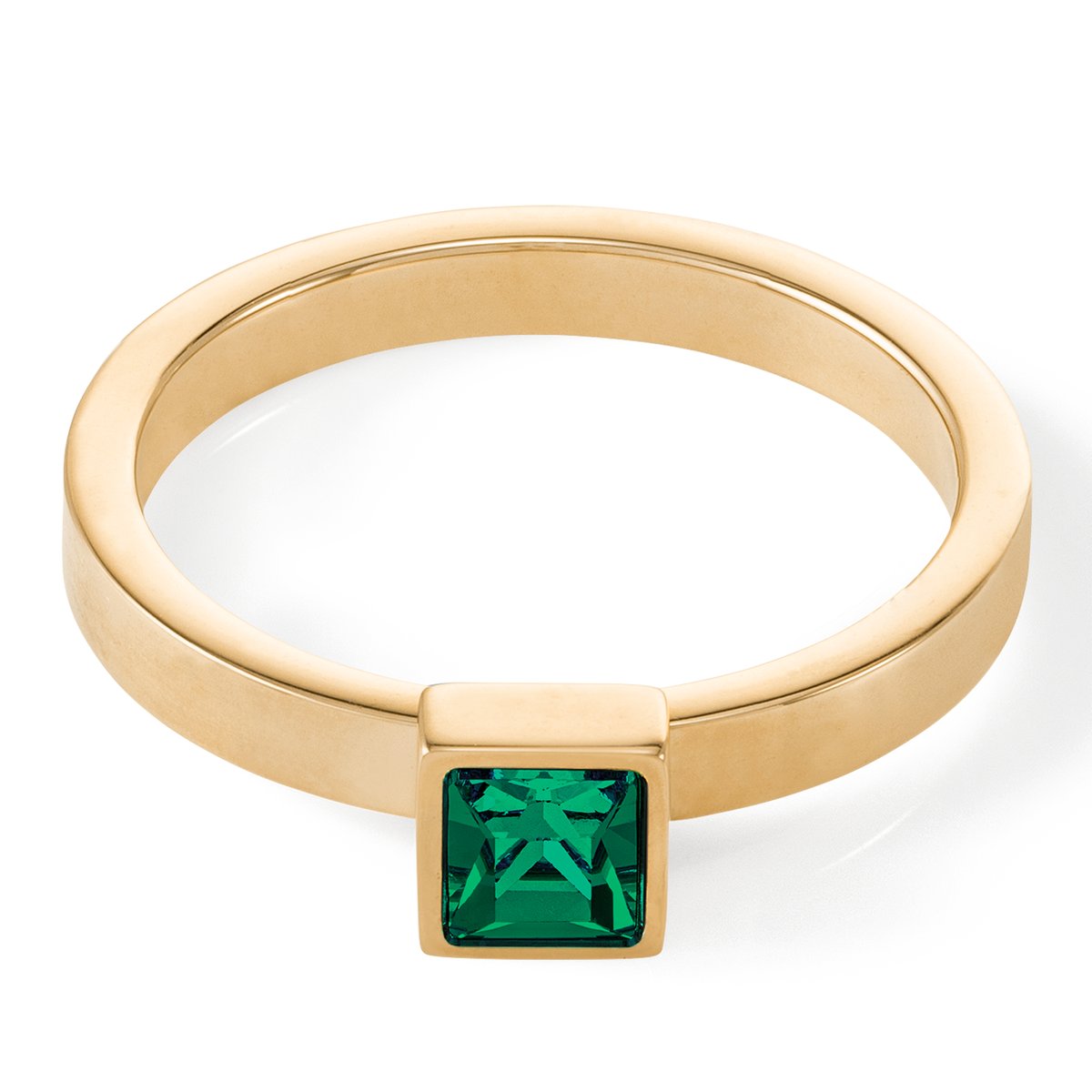 Petite bague Brilliant Square or vert foncé — изображение 2