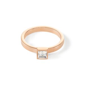 Brilliant Square small ring rose gold crystal