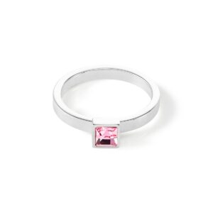 Brilliant Square small bague argent rose
