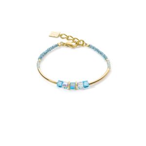 Cube Story Minimalistic bracelet gold-turquoise